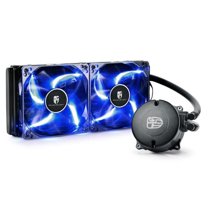 DEEPCOOL Kit de refroidissement pour processeur Maelstrom 240T - Kit Watercooling AIO 240mm - 2x120mm - Led bleu - Noir