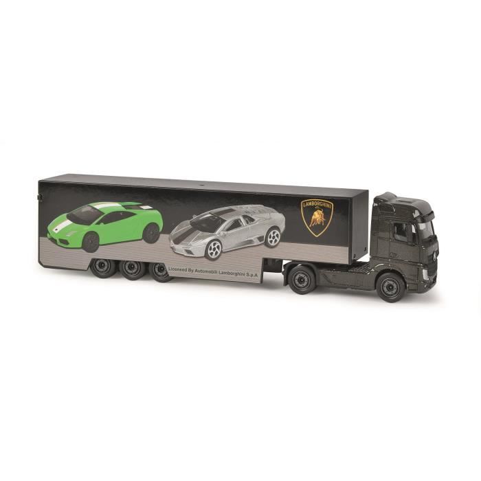 MAJORETTE - Racing Truck + 2 Lamborghini AVENTADOR noires
