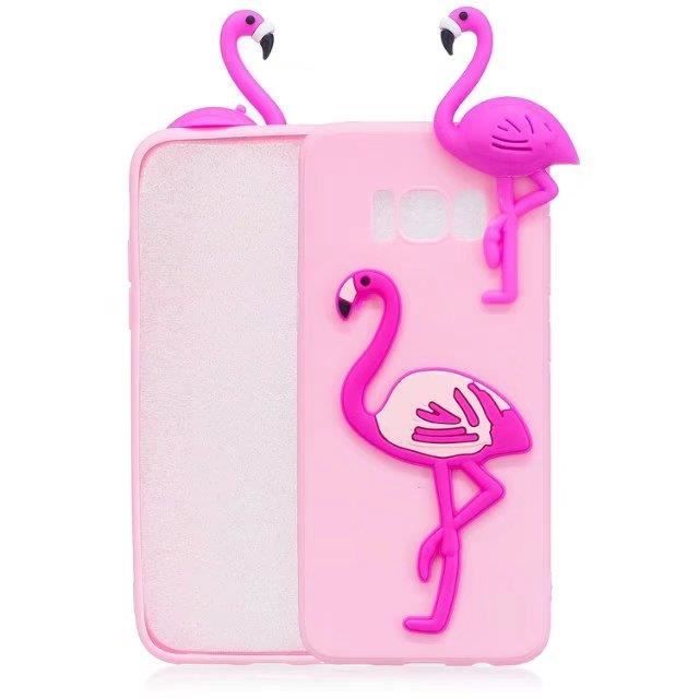 coque iphone xr silicone flamant rose