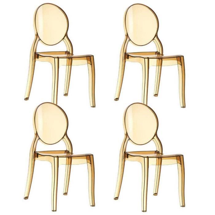 CHAISE Lot de 4 chaises médaillon IMPÉRATRICE style Louis