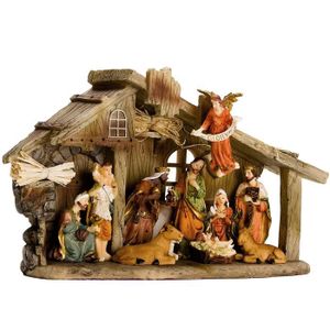 PERSONNAGES ET ANIMAUX BRUBAKER Crèche de Noël , Set complet avec 11 Figu