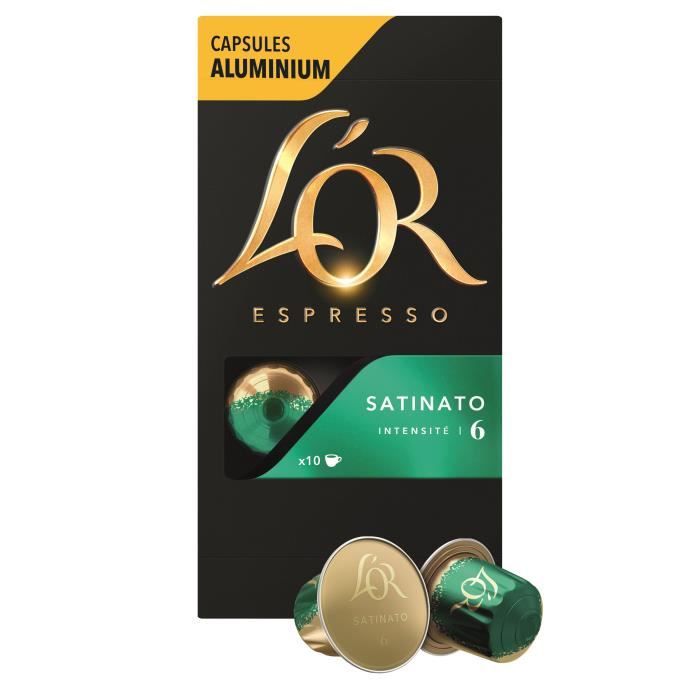 L'OR ESPRESSO Café Satinato Intensité 6 - 10 capsules en aluminium