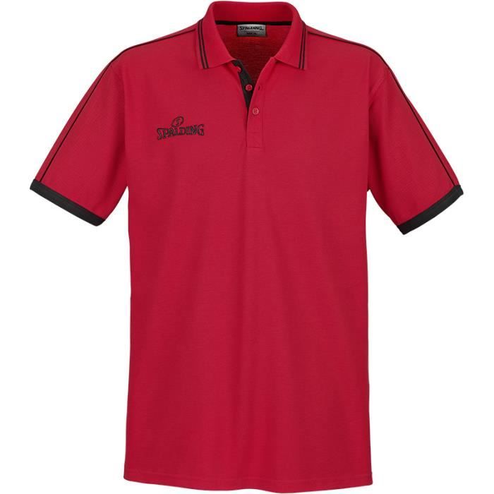 SPALDING Polo Manches Courtes - Rouge/Noir