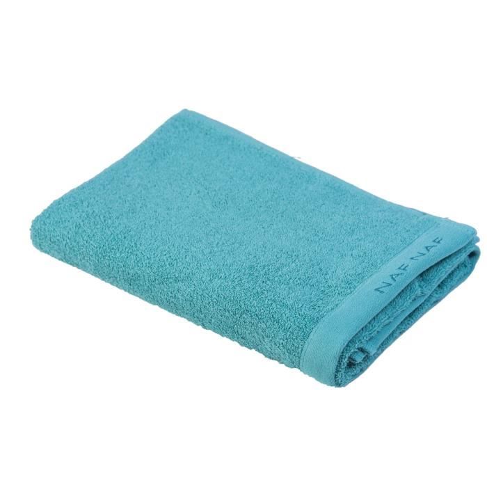 NAF NAF Drap de bain 100% coton Casual - 70x140 cm - Bleu aigue-marine