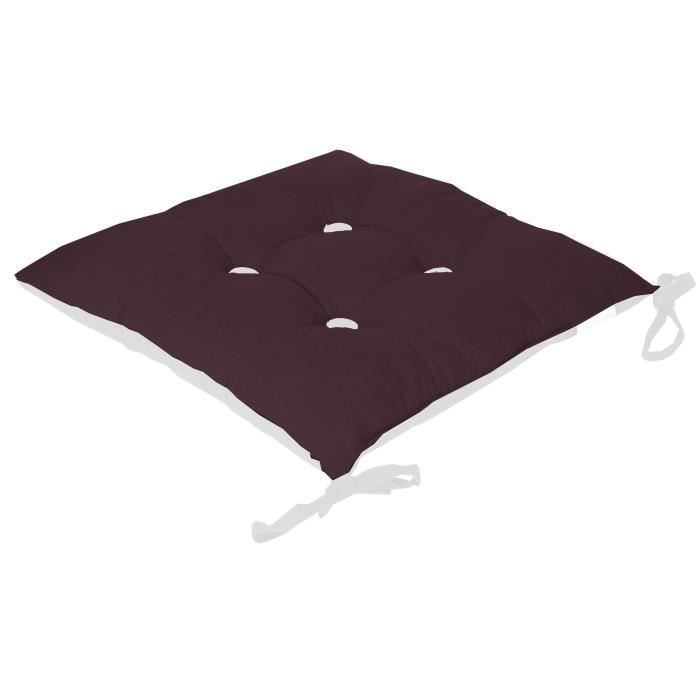 SOLEIL D'OCRE Galette de chaise capitonnée Boudoir en coton - Violet