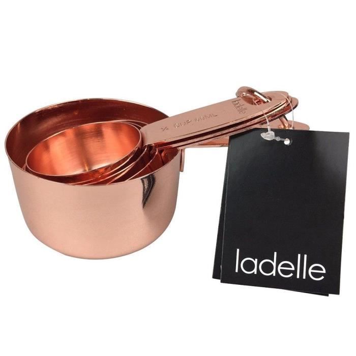 LADELLE Set de 4 coupes à doser Lawson - Acier inoxydable - Cuivré