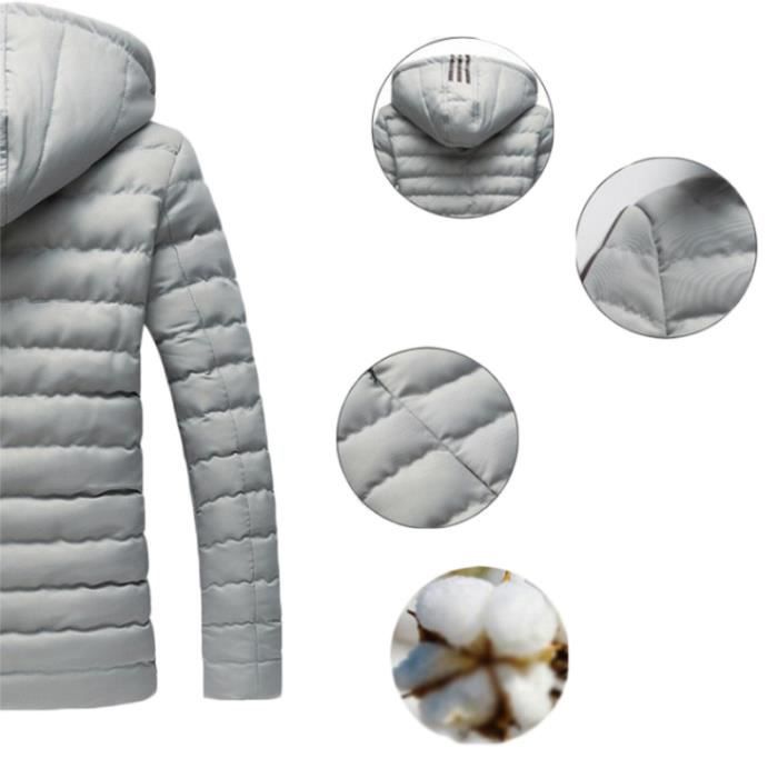 La En Mode Homme De Hiver Doudoune Gris rouge Capuche Plus Velours Vêtement A Masculin BnFgAq