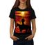 Cheval Mer Le Coucher Du Soleil Animal Dos De Cheval Women S 2xl T Shirt Wellcoda