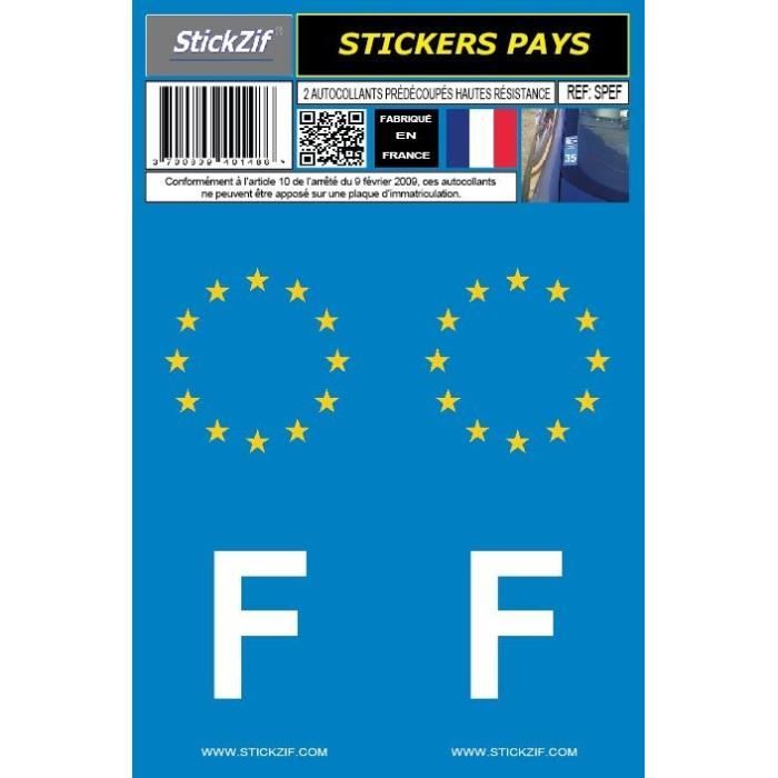 STICKZIF 2 Autocollants Pays Europe France SPEF