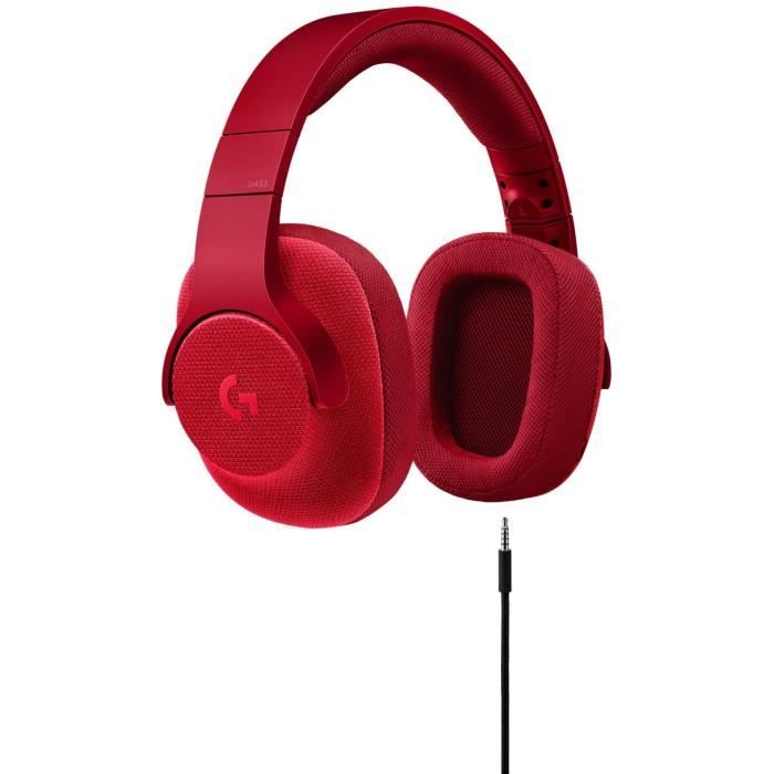 LOGITECH Micro Casque Gamer G433 Rouge - Pour PC, PS4, Xbox One et Nintendo Switch