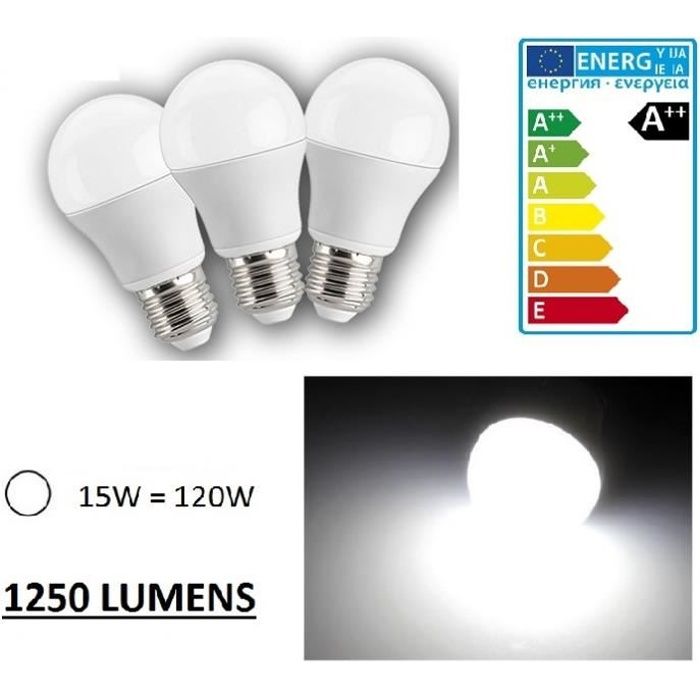 15w Froid Blanc 220v E27 Maison 6000k Ampoule Led 3 Couleur 1250 xthrCQds