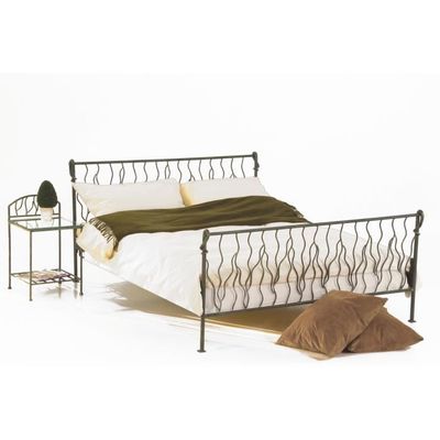 Lit Fer Forgé Free Blanc Or 90 X 200 Cm Achat Vente Structure De