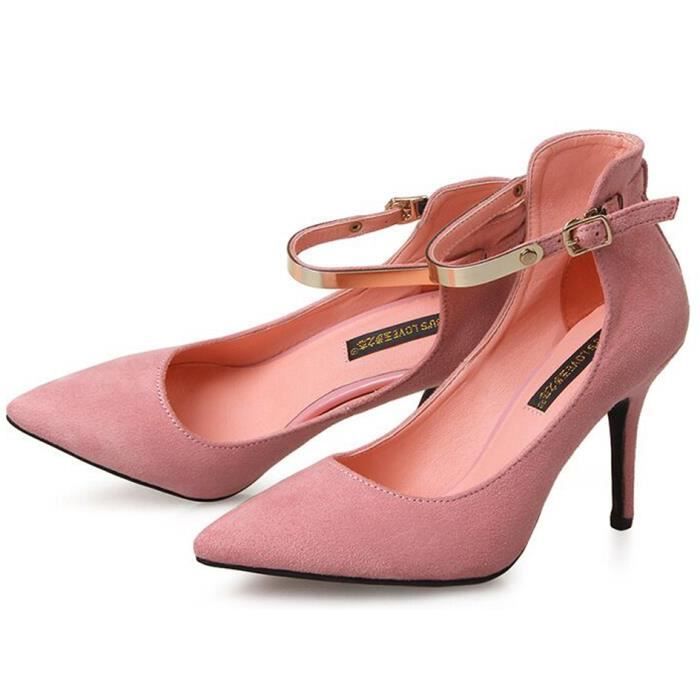 Rose Stiletto Mode Chev Decolleté Chaussure Escarpin Achat fYb6gyv7