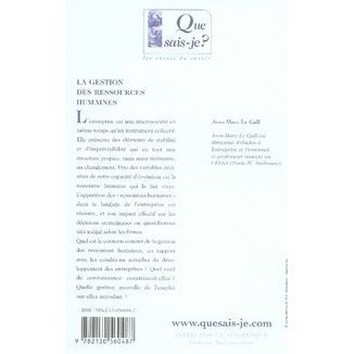 LA GESTION DES RESSOURCES HUMAINES   Achat / Vente livre Jean Marc Le