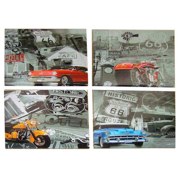 Ensemble de 4 tableaux   Toile Route 66 100 x…   Achat / Vente