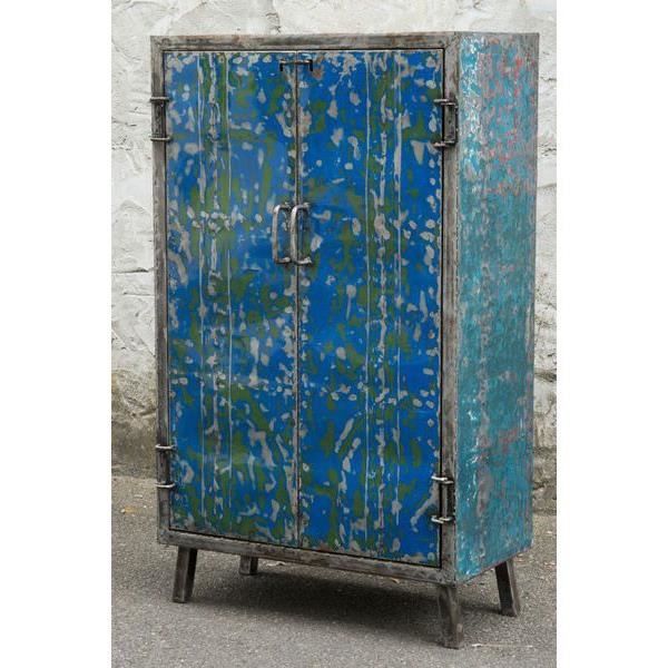 Petite armoire bleue en métal recyclé Achat / Vente armoire de