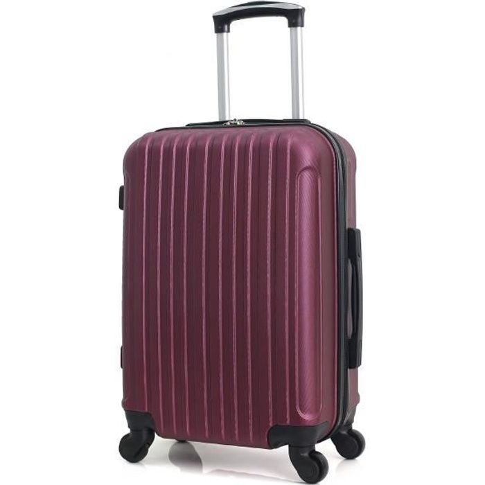 HERO - Valise Cabine Aubergine 50x35x20 cm 4 Roues ABS