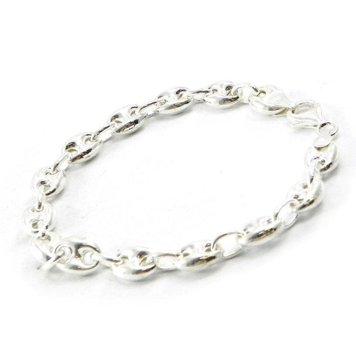 Bracelet Argent Grain de Café 19 cm 7 mm   Achat / Vente BRACELET