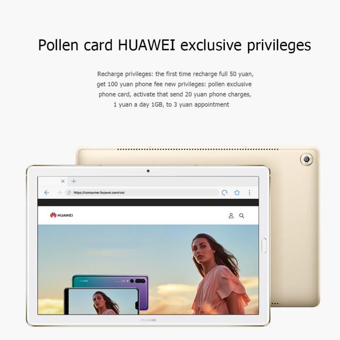 Huawei MediaPad M5 10,0 pouces Android 8.0 2K2