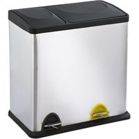 POUBELLE - CORBEILLE KITCHEN MOVE Poubelle à pédale inox Tri sélectif 1 POUBELLE - CORBEILLE KITCHEN MOVE Poubelle à pédale inox Tri sélectif 1