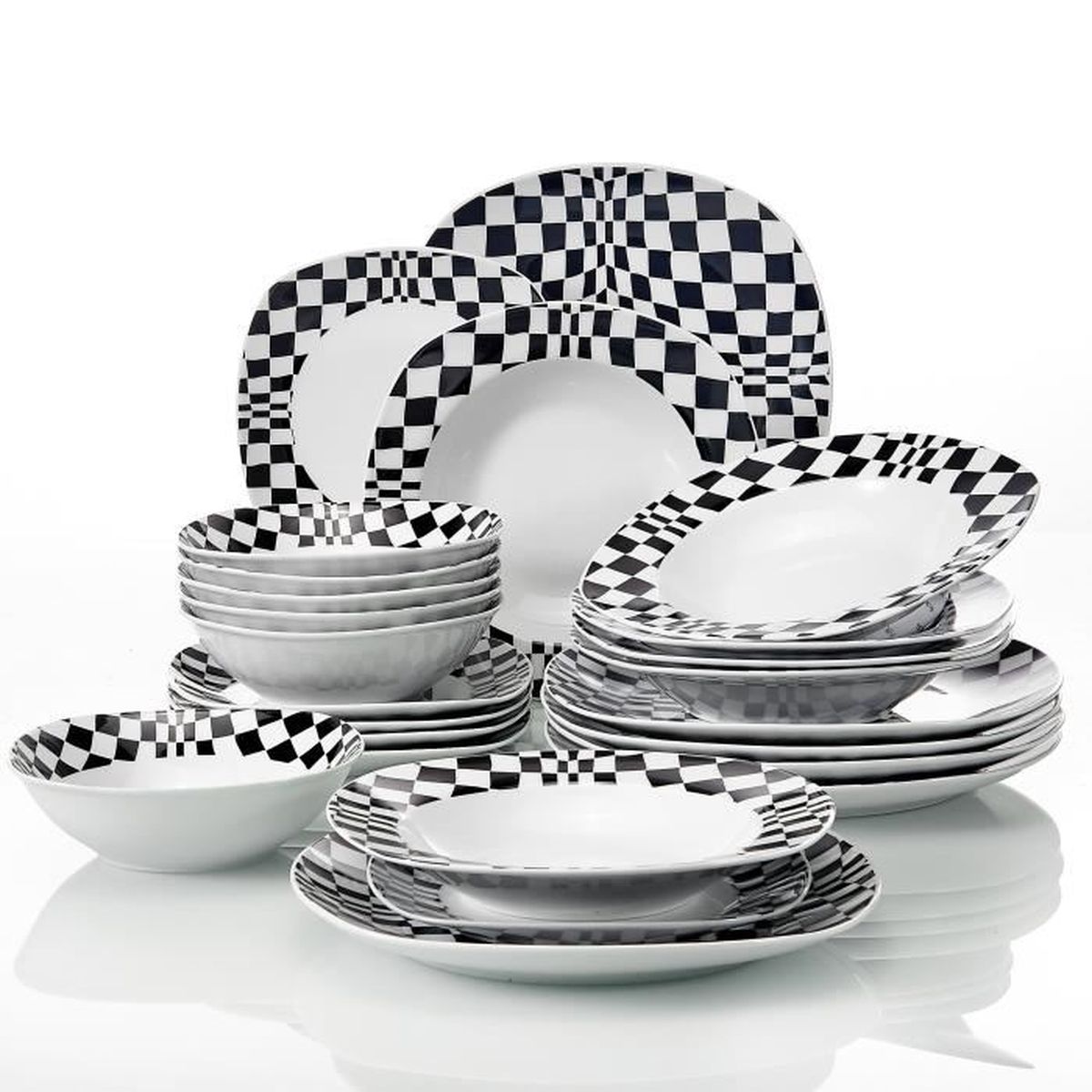 Service Vaisselle Assiette 24 Pieces Achat Vente Pas Cher