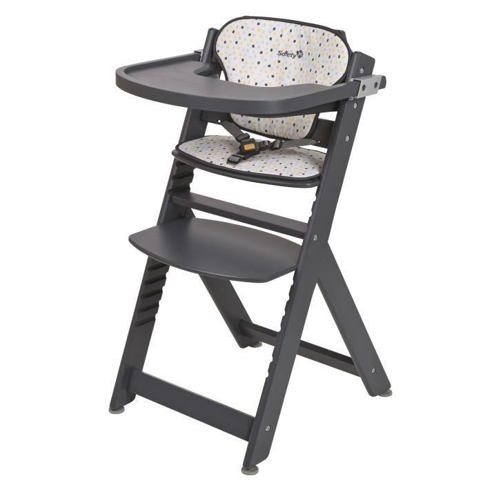 SAFETY 1ST Chaise Haute Timba en bois + Coussin - Grey Patches