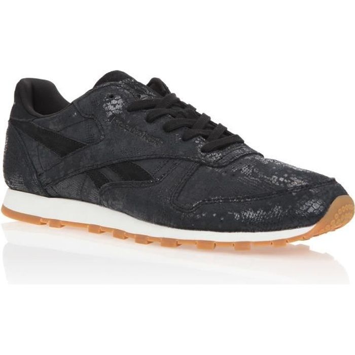 REEBOK Baskets Classic Leather Exotic - Femme - Noir