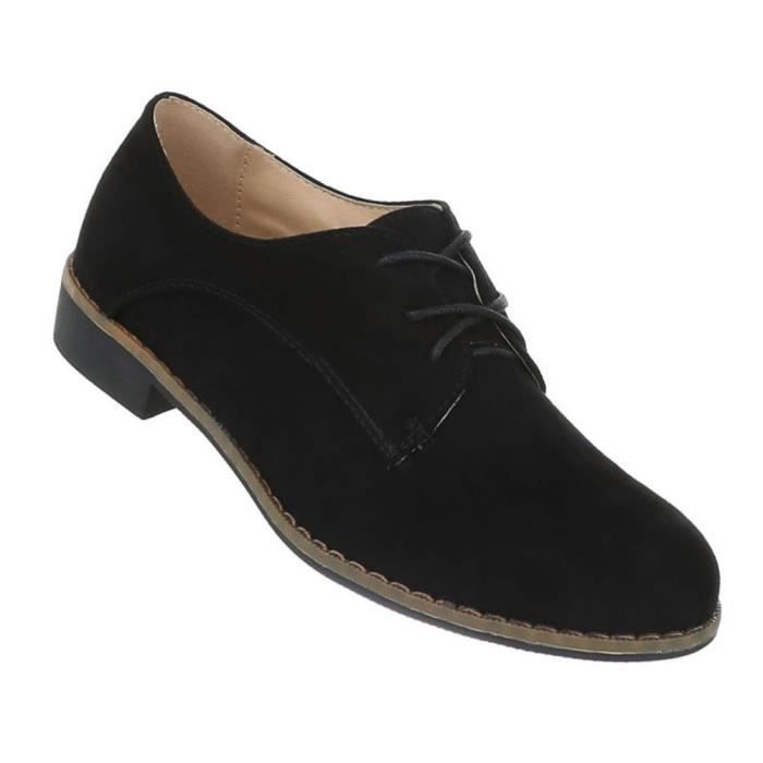 Chaussure Chaussures Basse Femmes Noir blanc Laçage 41 Noir 5pSHw6