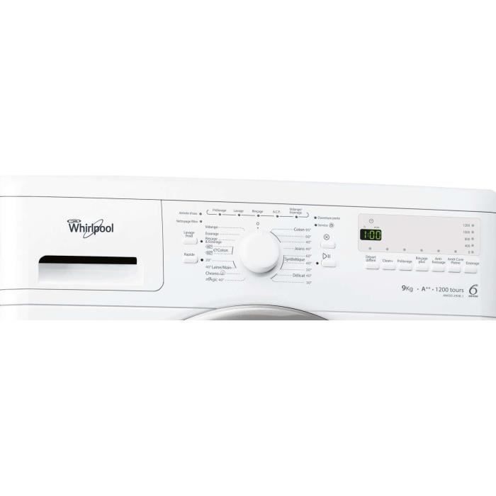 Whirlpool - lave-linge frontal 60cm 9kg 1200t2