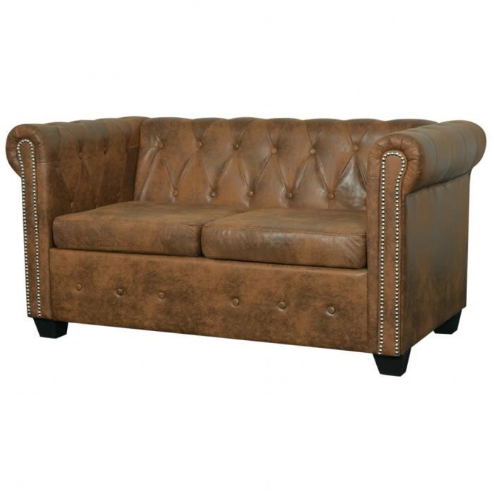 canapé chesterfield cuir vidaxl canap 233 chesterfield 2 places cuir artificiel marron achat vente canap 233 sofa divan canapé chesterfield cuir vidaxl canap 233 chesterfield 2 places cuir artificiel marron achat vente canap 233 sofa divan