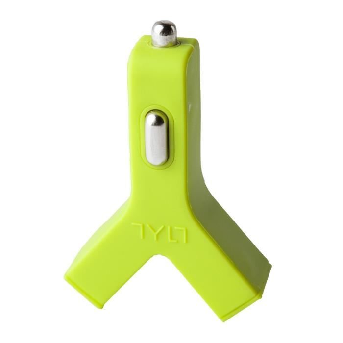 TYLT Chargeur de voiture avec double prise USB 2.1A - Vert