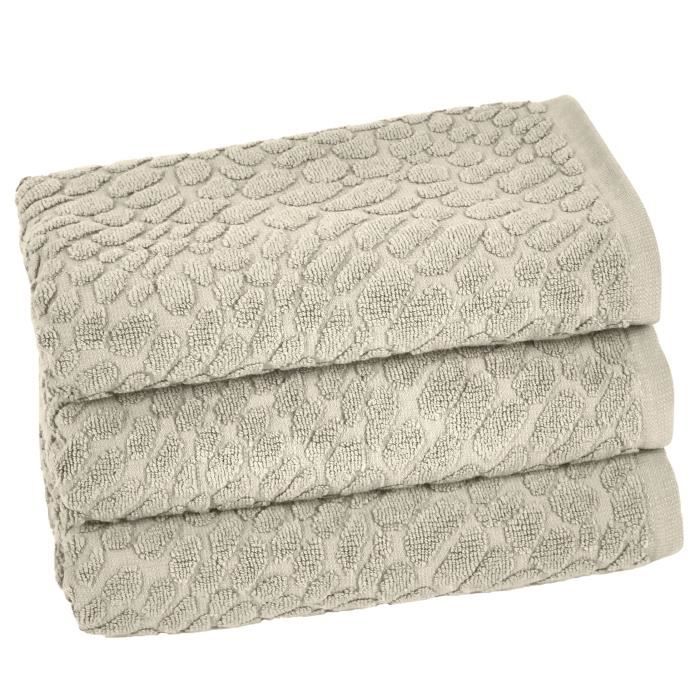 VENT DU SUD Lot de 3 serviettes THALIA - 50x90 cm - Blanc lin