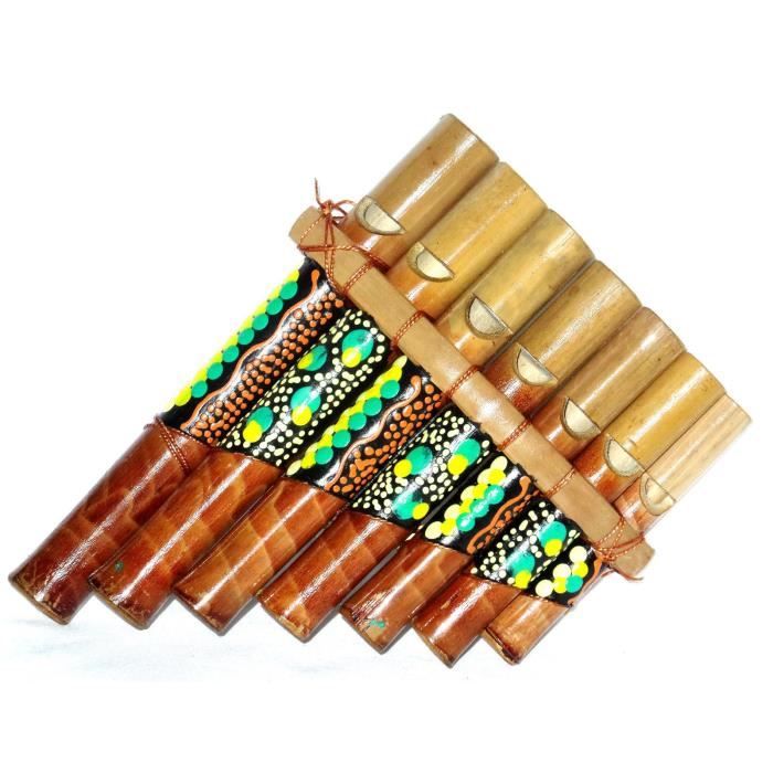 Flute de Pan Bambou Instrument Musique Bois Artisanat Panpipes Bamboo
