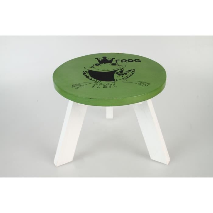 Tabouret Enfant Bois Massif Agas Own - 25cm Hauteur, Motifs Colorés, 100kg Charge