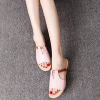 SANDALE - NU-PIEDS Sandale Femme Casual Cuir Véritable Plage Flip Flo SANDALE - NU-PIEDS Sandale Femme Casual Cuir Véritable Plage Flip Flo