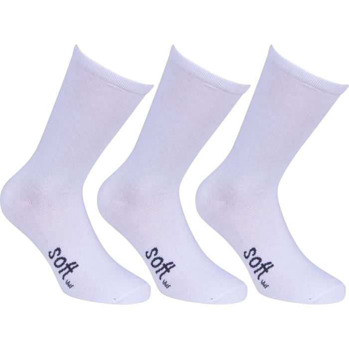 SOFTWR Lot de 3 Chaussettes fines - Homme - Blanc