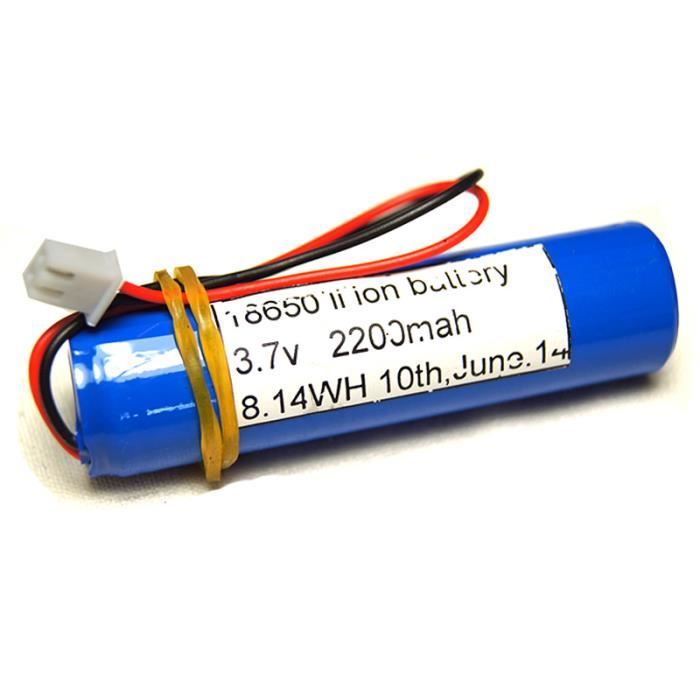 Pile rechargeable 18650 li ion 3 7v 2200mah avec fil et connecteur