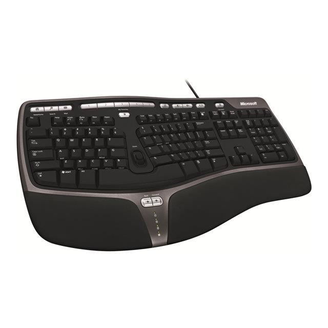 Microsoft natural ergo keyboard 4000 black usb prix pas cher