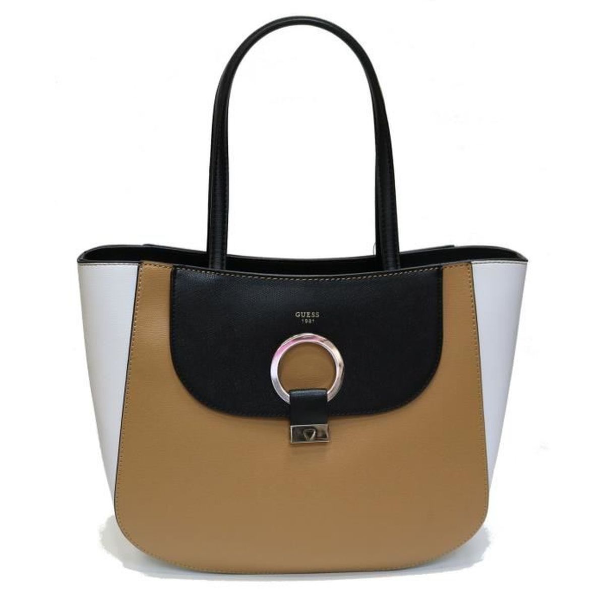 Vente Cabas Blanc Ray CaramelNoiramp; Achat Guess Sac cq5A4L3jR