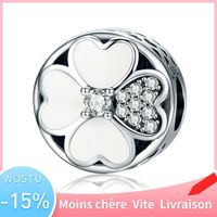 Charm's WOSTU Charms Argent 925/1000 Blanc Pétale épissure Charm's WOSTU Charms Argent 925/1000 Blanc Pétale épissure