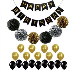 Deco anniversaire noir et or - Achat / Vente pas cher