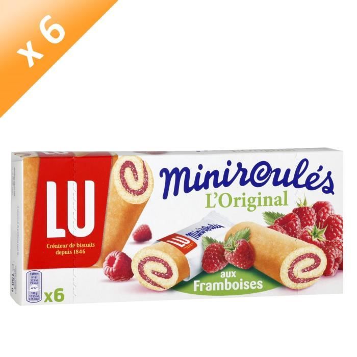 Lot de 6 LU Mini roulés aux framboises - 150 g