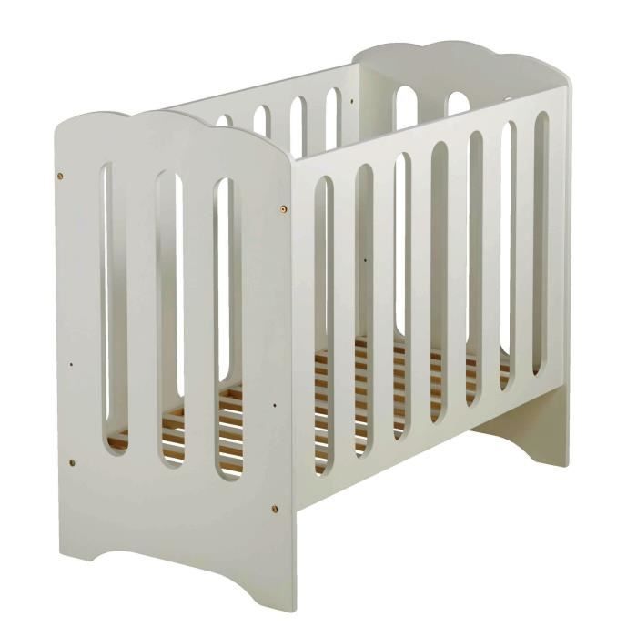 MUFFING Lit Berceau à Barreaux 50x100 cm - Beige