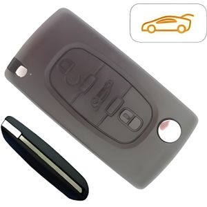 Boîtier Coque De Télécommande Pour Citroën Berlingo / Jumpy - 3 Boutons - Lame Sans Rainure