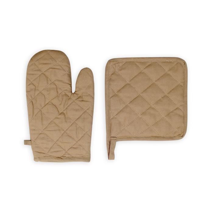 SOLEIL D'OCRE Gant et manique Panama - 15x20 cm / 20x20 cm - Beige