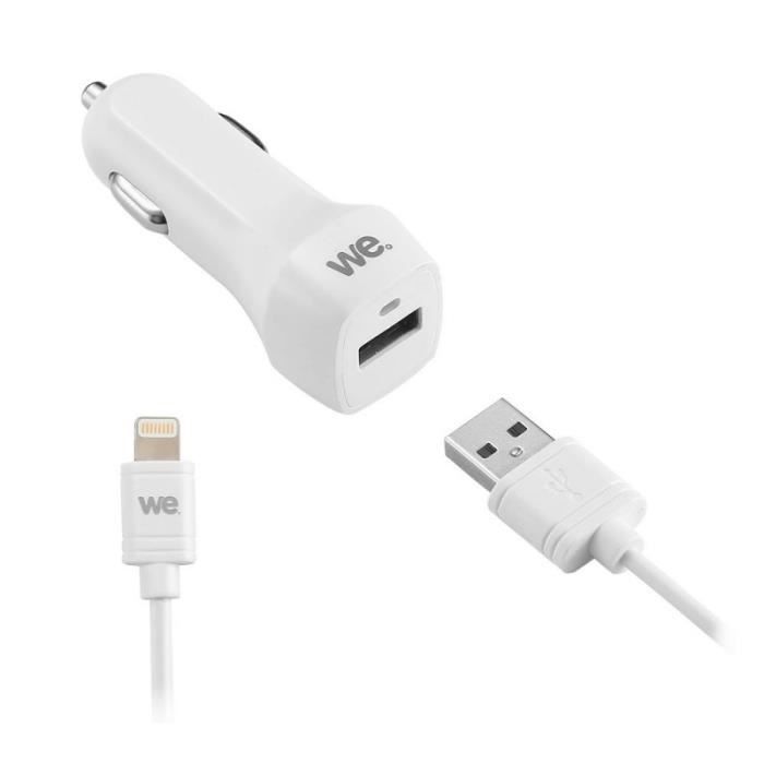 WE Pack de chargeur voiture et câble USB - 1 port - 1,50 mètres