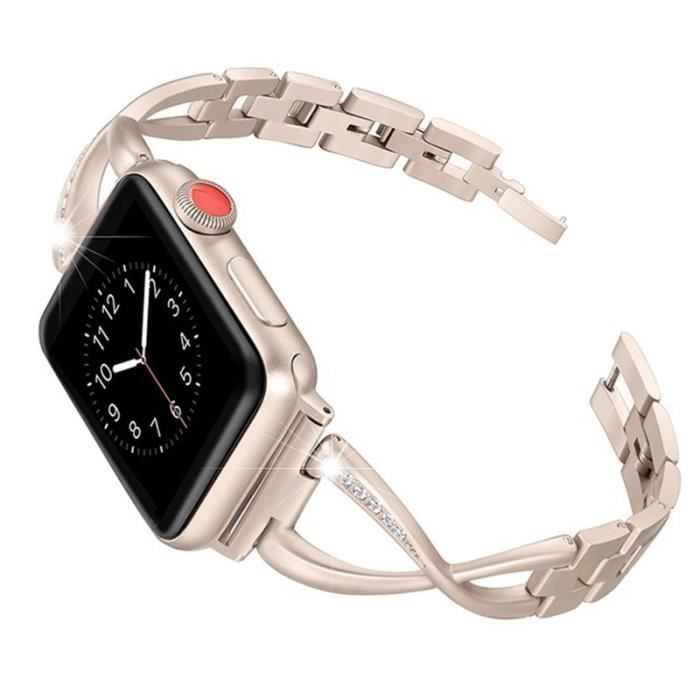 Femmes Montre Bande Pour Apple Watch Bandes 38Mm Réglable Bracelet En Acier Inoxydable Pour Iwatch Série 3 2 1 Bracelet Or