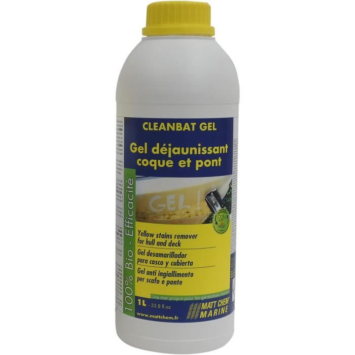 MATT CHEM MARINE Gel déjaunissant Cleanbat Gel - Pour gelcoat et peinture