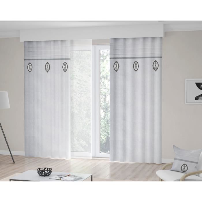 SOLEIL D'OCRE Rideau à Œillets Boudoir - 135x250 cm - Blanc