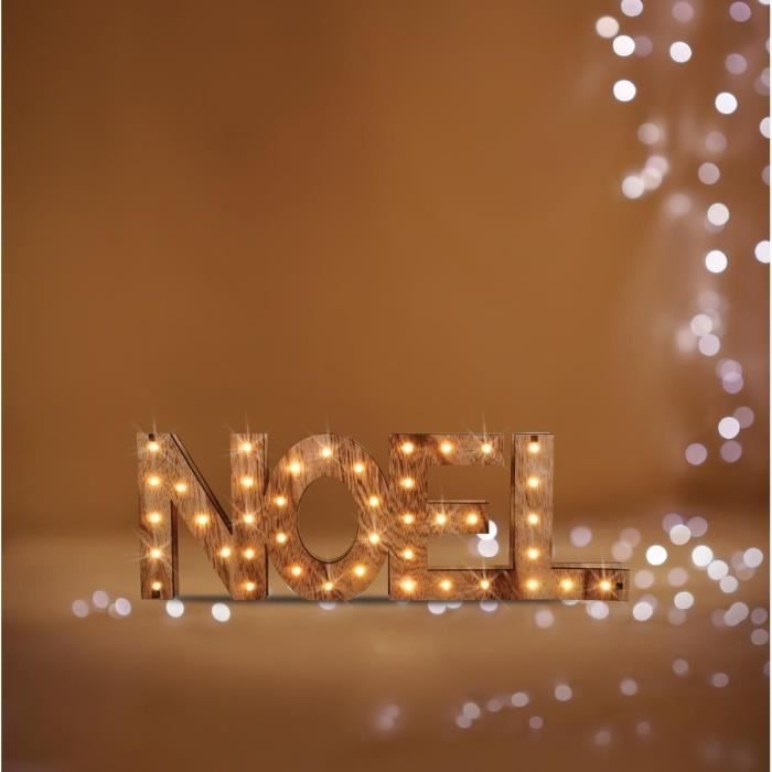 Lettres en bois Noël - LED - Décoration de Noël - Achat / Vente village